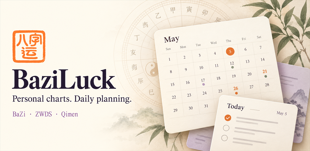 BaziLuck — Personal charts. Daily planning. BaZi, ZWDS and Qimen.